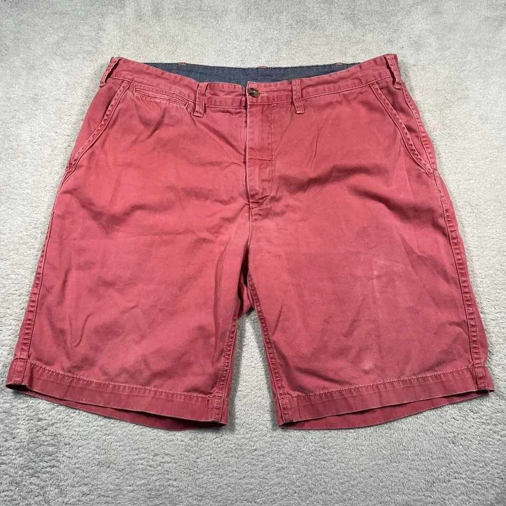 Polo‎ Ralph Lauren Chino Shorts Mens 36 Red Relaxed Fit Cotton Twill Pony Logo